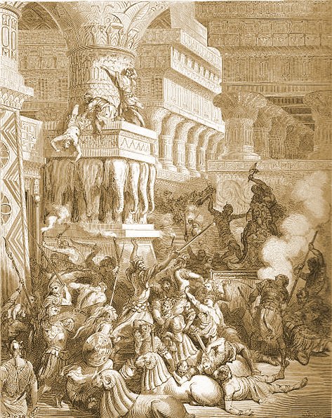 Jonathan Maccabee destroys the temple of Dagon