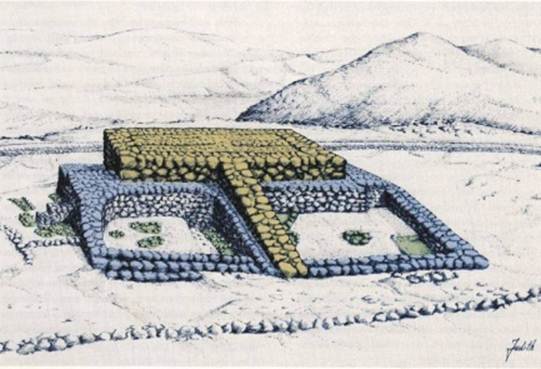 An artist's impression of the altar complex built by Joshua
