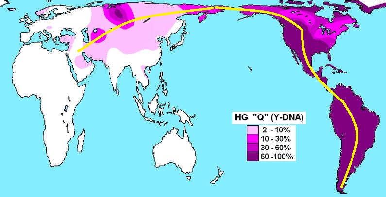 World distribution of Y-DNA haplogroup Q